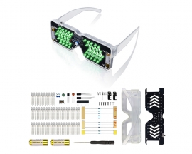 DIY Kit Sound Controlled LED Lighting Glasses LED Electronic Soldering Kits for School Learning/Parties/Christmas